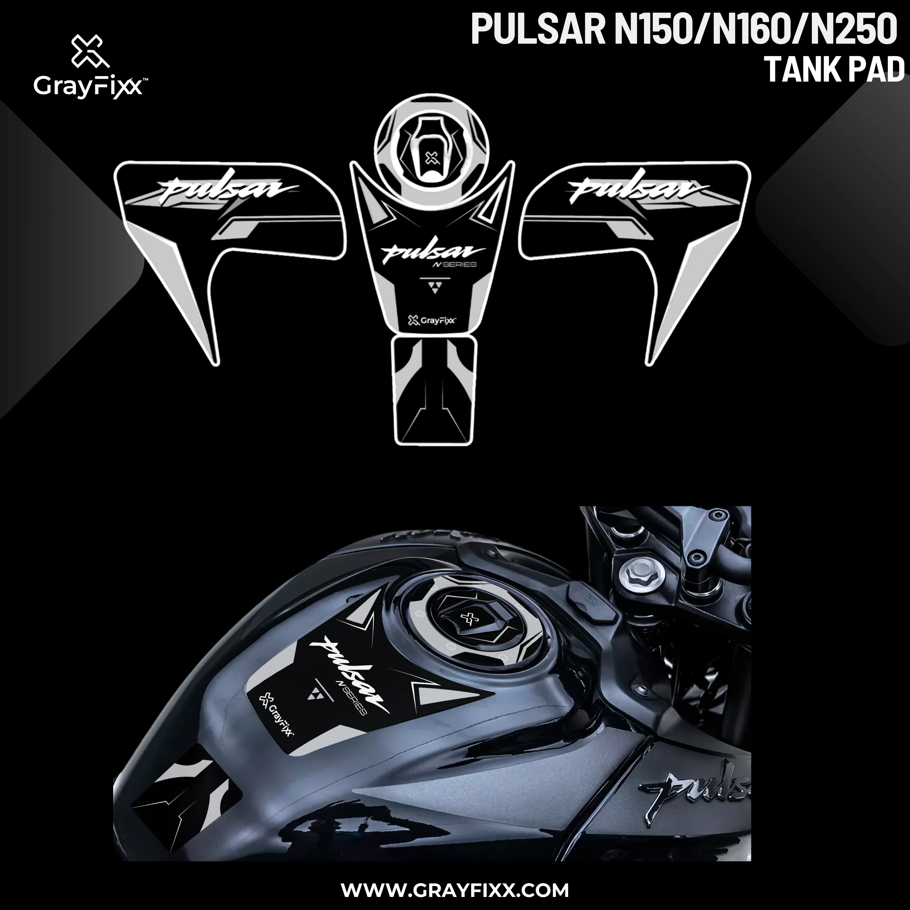 Full Tank Pad Compatible with Pulsar N150/N160/N250 | Pack Of 1